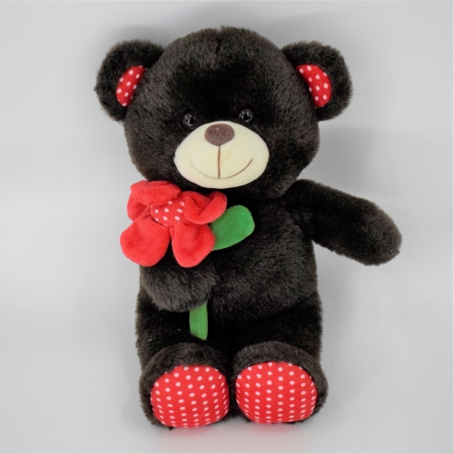 Black Bear with Flower