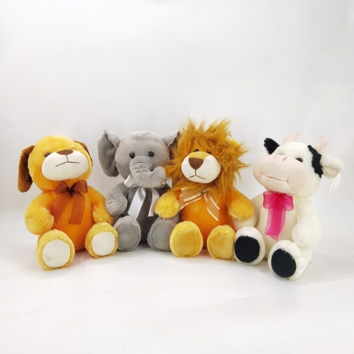 Plush Animals-Dog Elephant Lion Cow