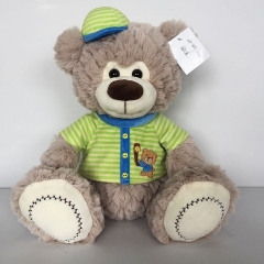 Plush Two Colour Bear with Cloth