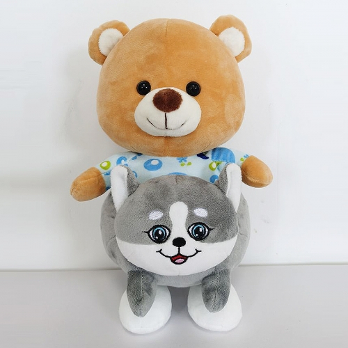 Plush Bear on Huskie Dog/Panda/Pig