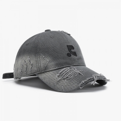 Distressed baseball hats