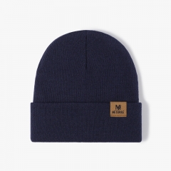 Minimalist Logo Patch Beanie (Assorted Solid Hues)