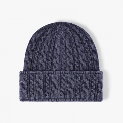 Textured Cable-Knit Beanie (Multi-Neutral Hues)