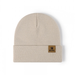 Minimalist Logo Patch Beanie (Assorted Solid Hues)