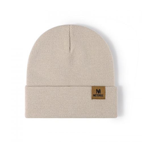 Minimalist Logo Patch Beanie (Assorted Solid Hues)
