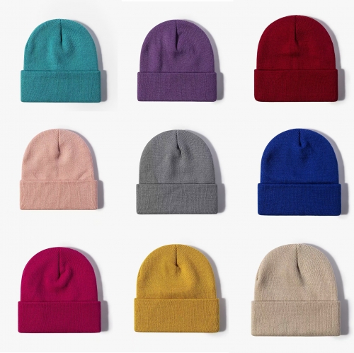 Solid Color Knit Beanie (Multiple Hues)