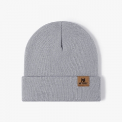 Minimalist Logo Patch Beanie (Assorted Solid Hues)