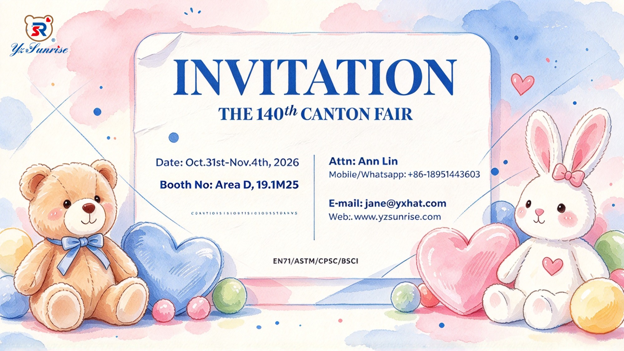 Meet Yangzhou Sunrise at 140th Canton Fair | Custom Plush Toys & Brand Mascots